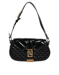 Bolsa Versace de couro de bezerro preto com alça de ombro acolchoada