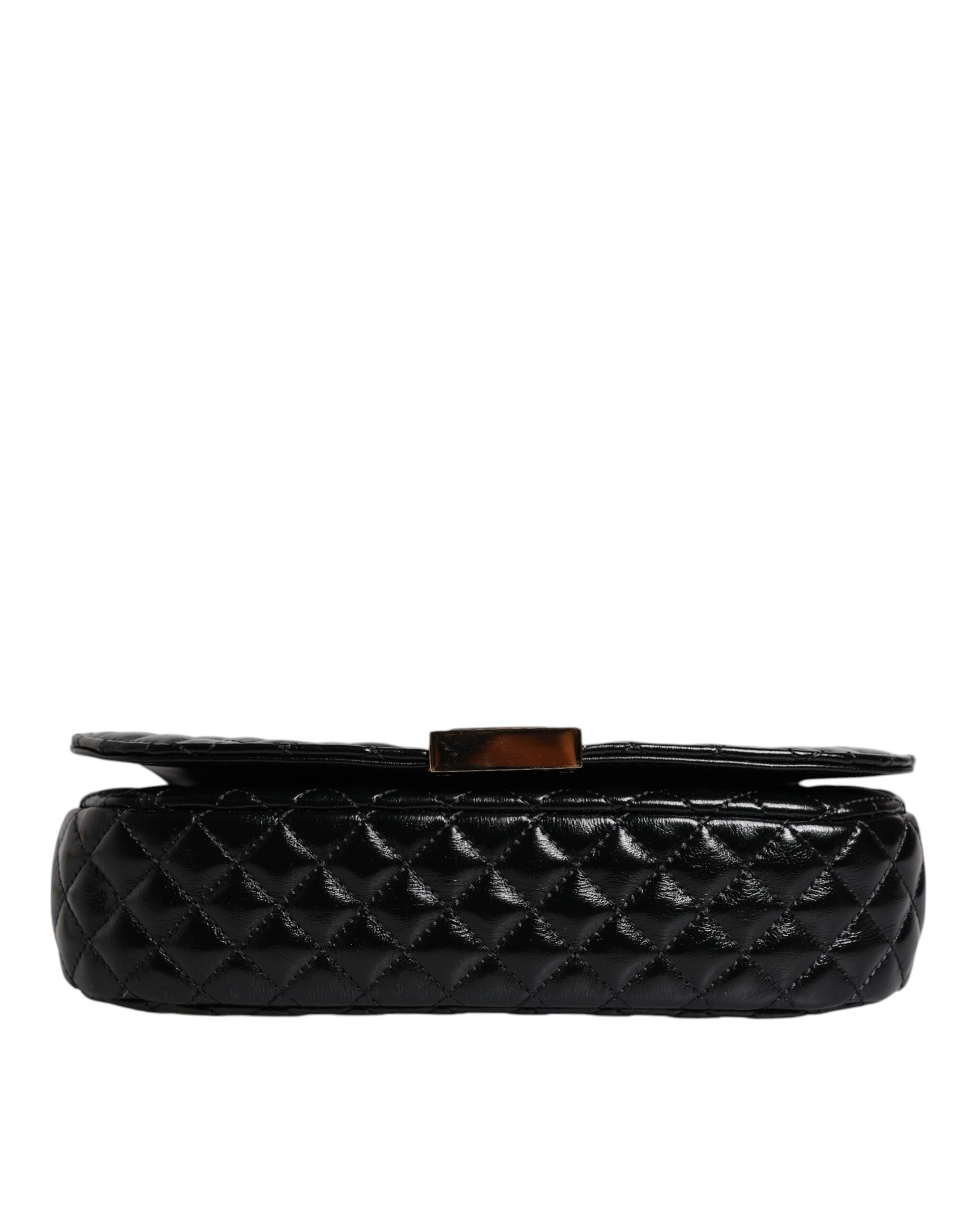Bolsa Versace de couro de bezerro preto com alça de ombro acolchoada