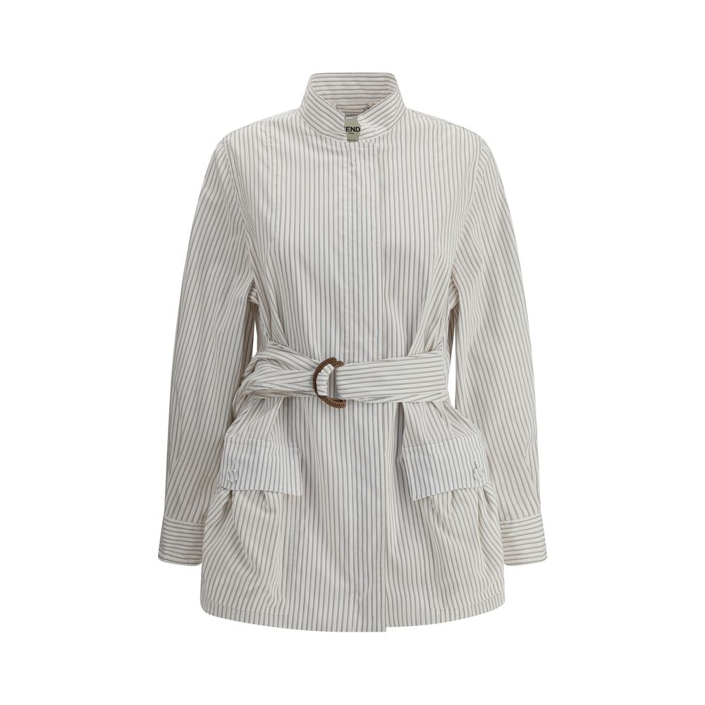 Jaqueta camisa listrada Fendi