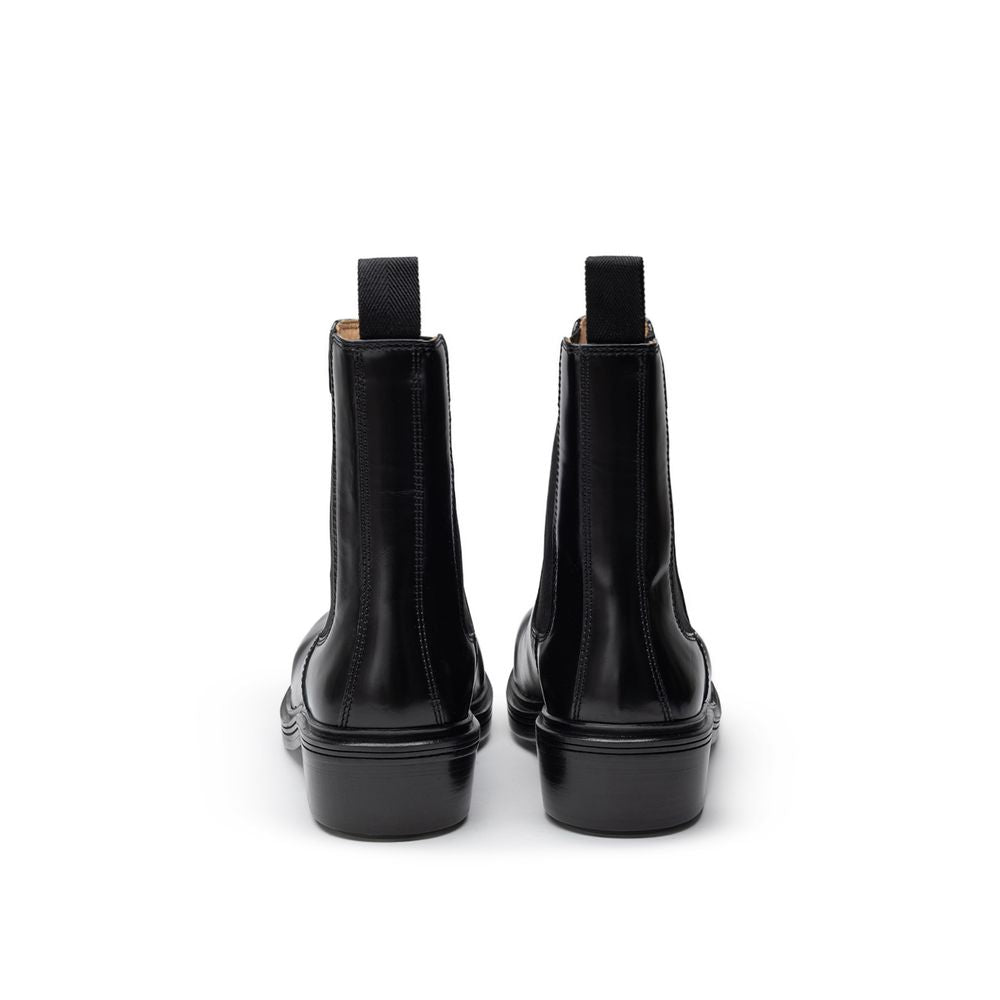 Bota de couro preta Bottega Veneta