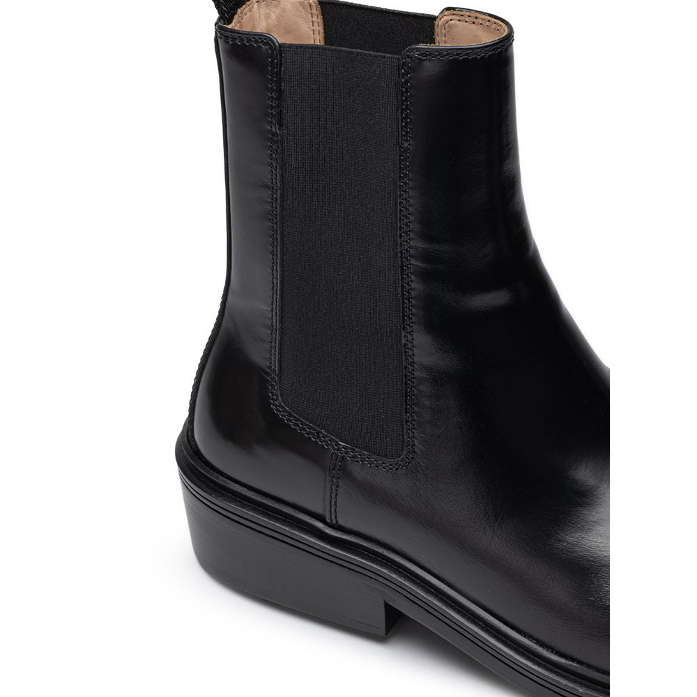 Bota de couro preta Bottega Veneta