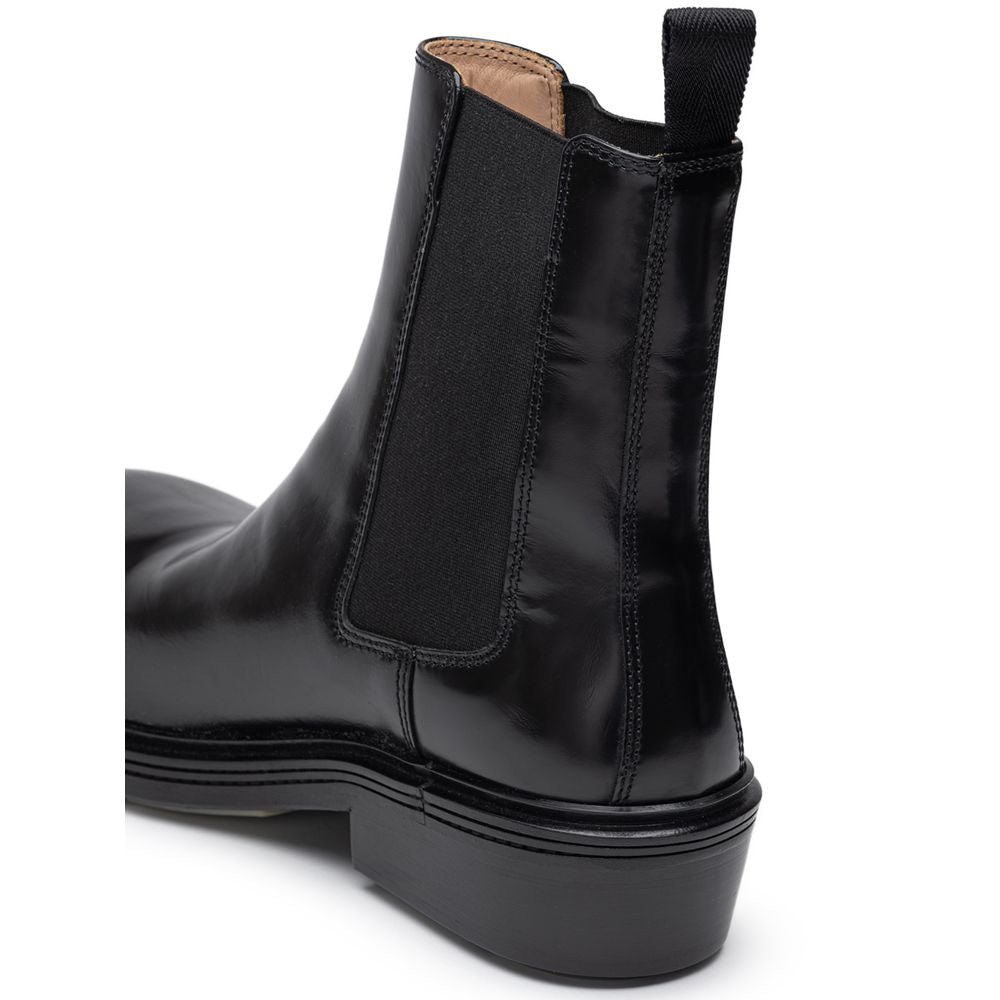 Bota de couro preta Bottega Veneta
