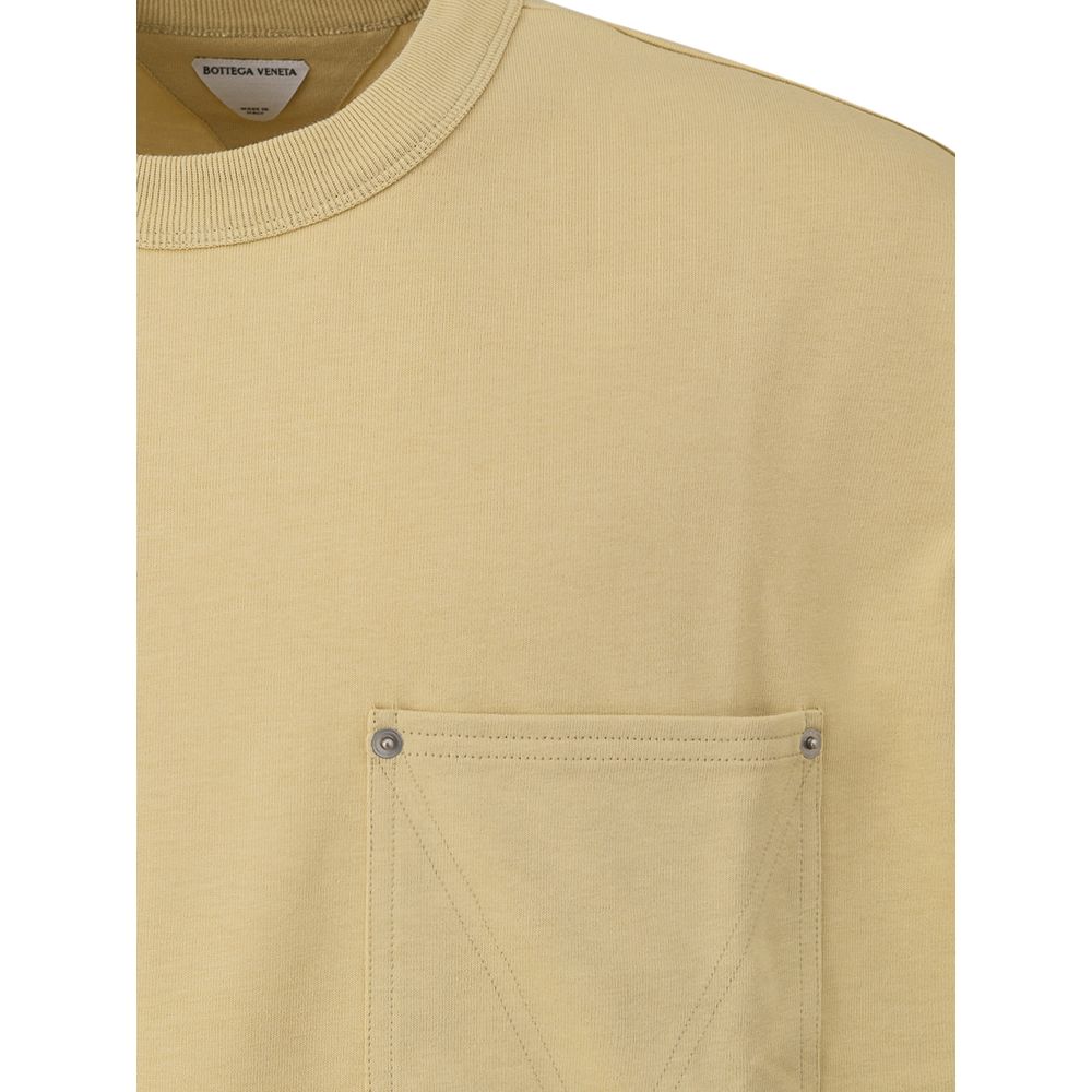 Camiseta de algodão bege Bottega Veneta