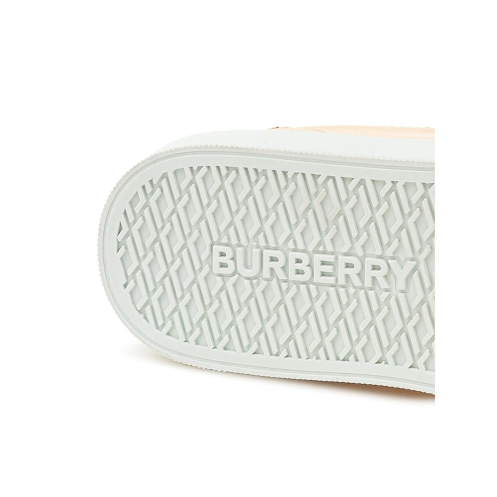 Tênis de couro rosa Burberry