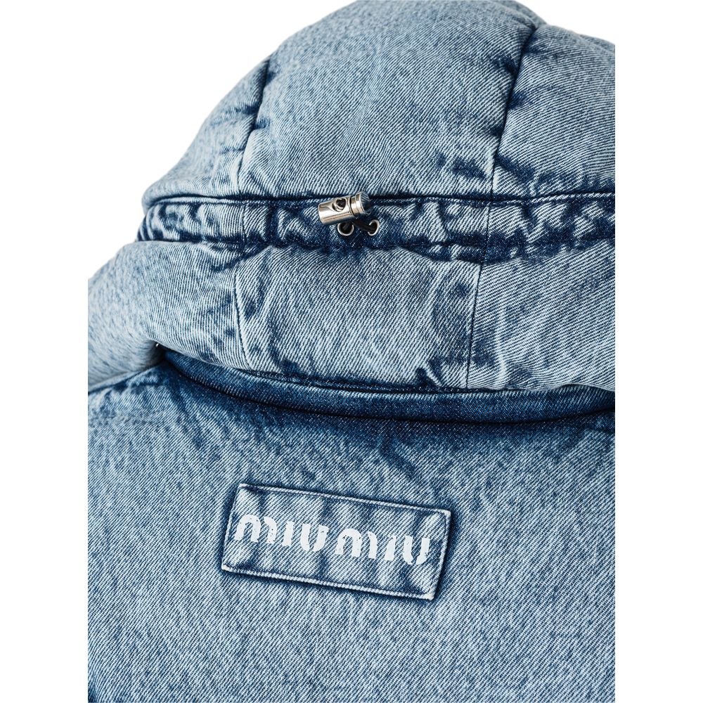 Jaquetas e casacos de poliéster azul Miu Miu
