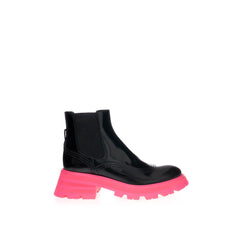 Alexander McQueen Botas Elegantes de Couro Preto