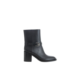 Bota de couro preta Burberry