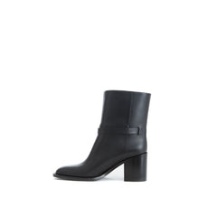 Bota de couro preta Burberry