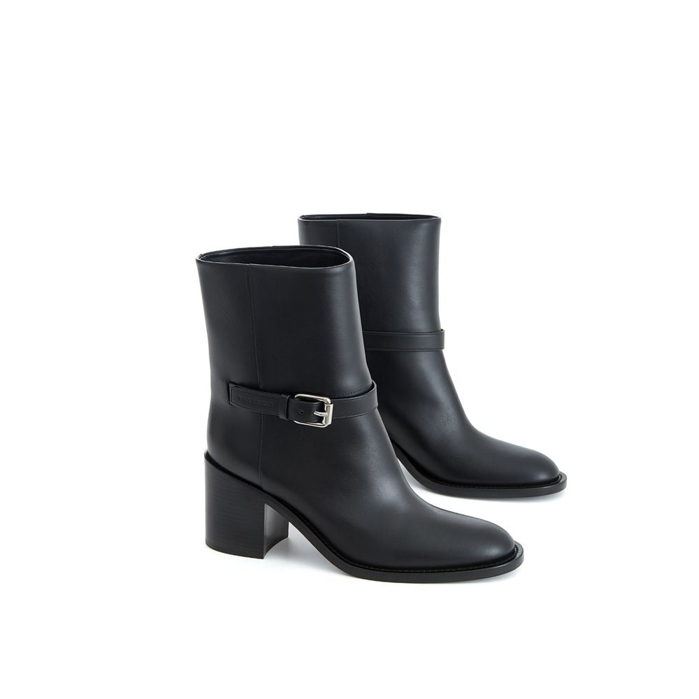 Bota de couro preta Burberry