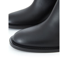 Bota de couro preta Burberry