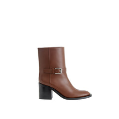 Bota de couro marrom Burberry