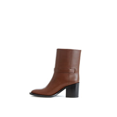 Bota de couro marrom Burberry