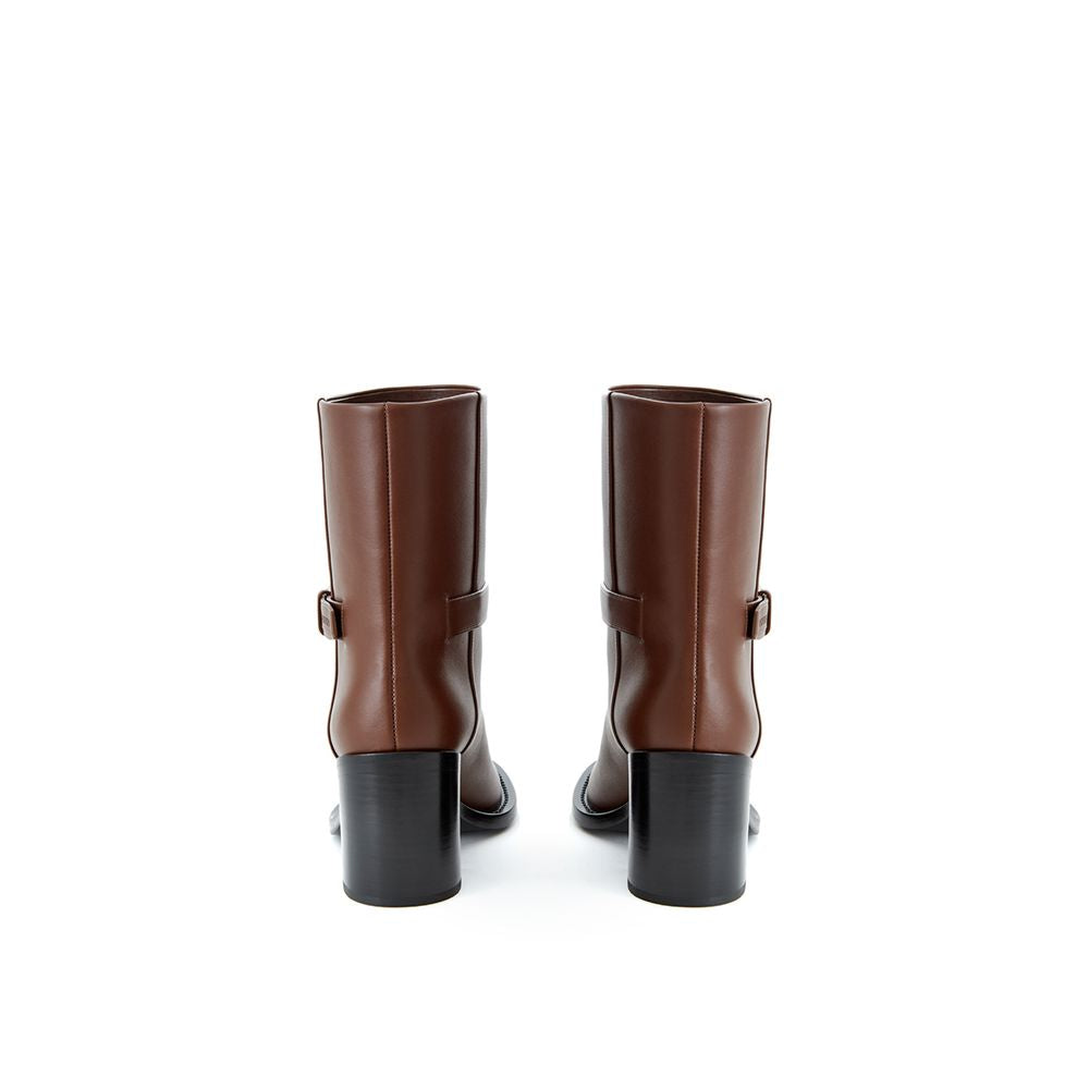 Bota de couro marrom Burberry