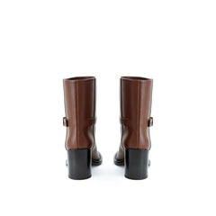 Bota de couro marrom Burberry