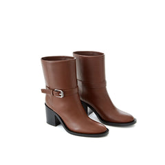 Bota de couro marrom Burberry