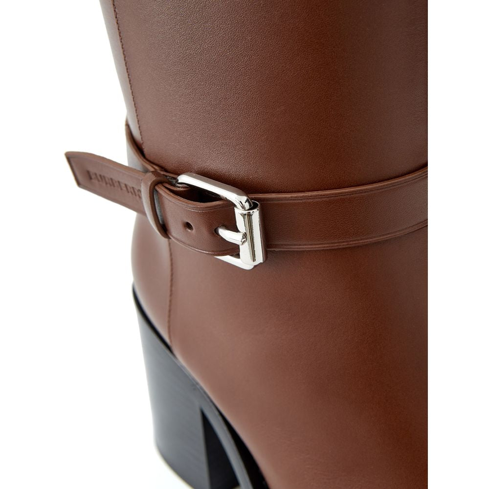 Bota de couro marrom Burberry
