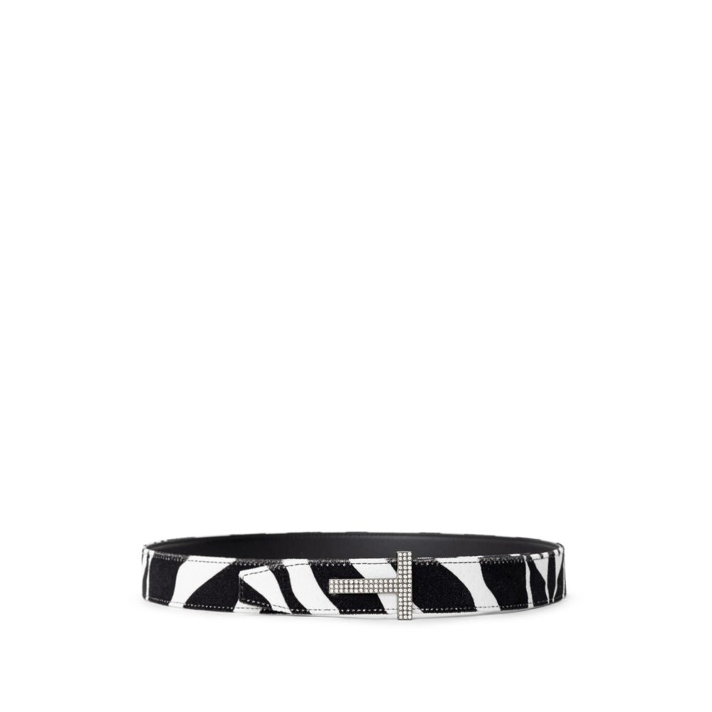 Cinto de couro preto e branco Tom Ford