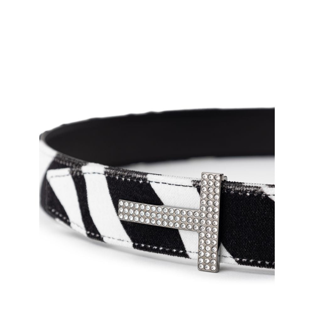 Cinto de couro preto e branco Tom Ford