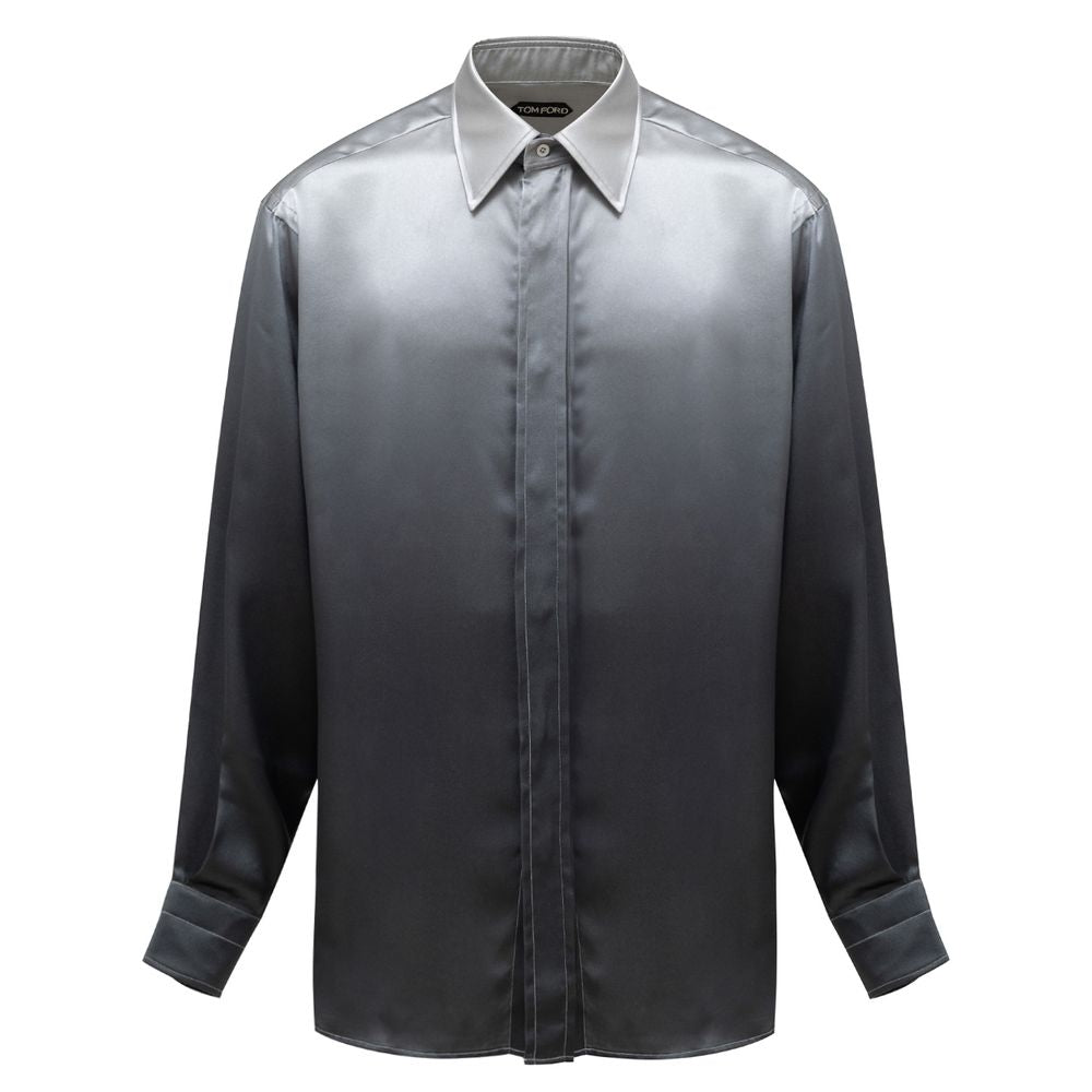 Camisa de seda cinza Tom Ford