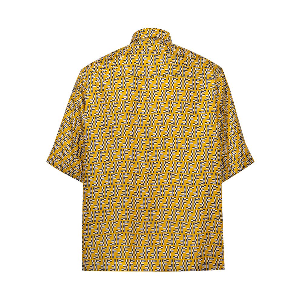 Camisa de seda amarela Fendi