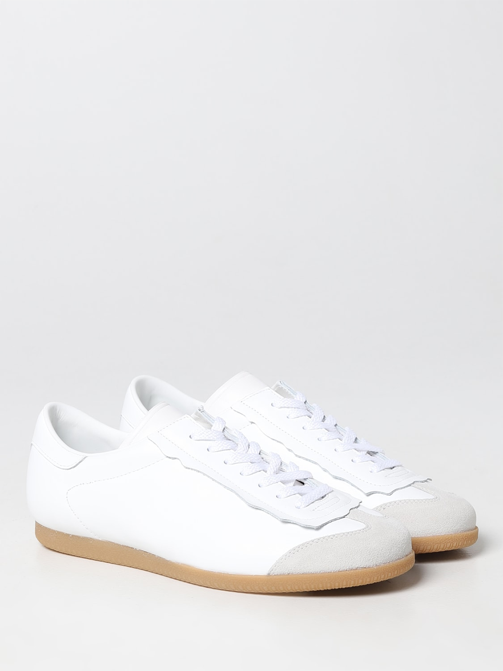 Tênis Maison Margiela Low Featherlight de couro e camurça