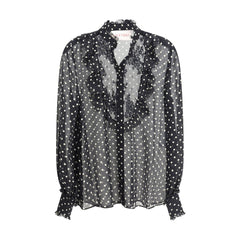 Camisa de seda com bolinhas Valentino