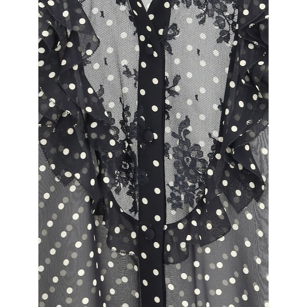Camisa de seda com bolinhas Valentino