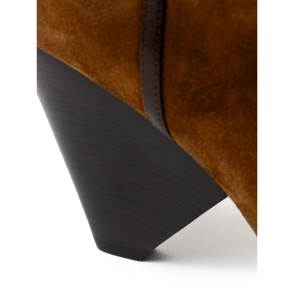 Bota de couro camurça marrom Saint Laurent