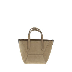 Bolsa de ombro em camurça Brunello Cucinelli
