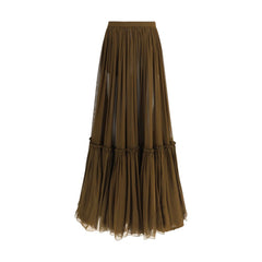 Saia longa com babados Saint Laurent
