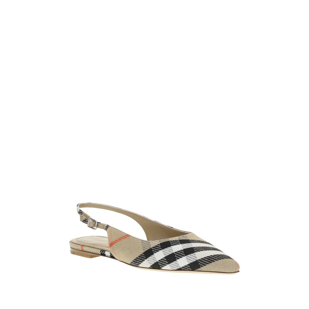 Burberry Birdie Check slingback Bailarinas