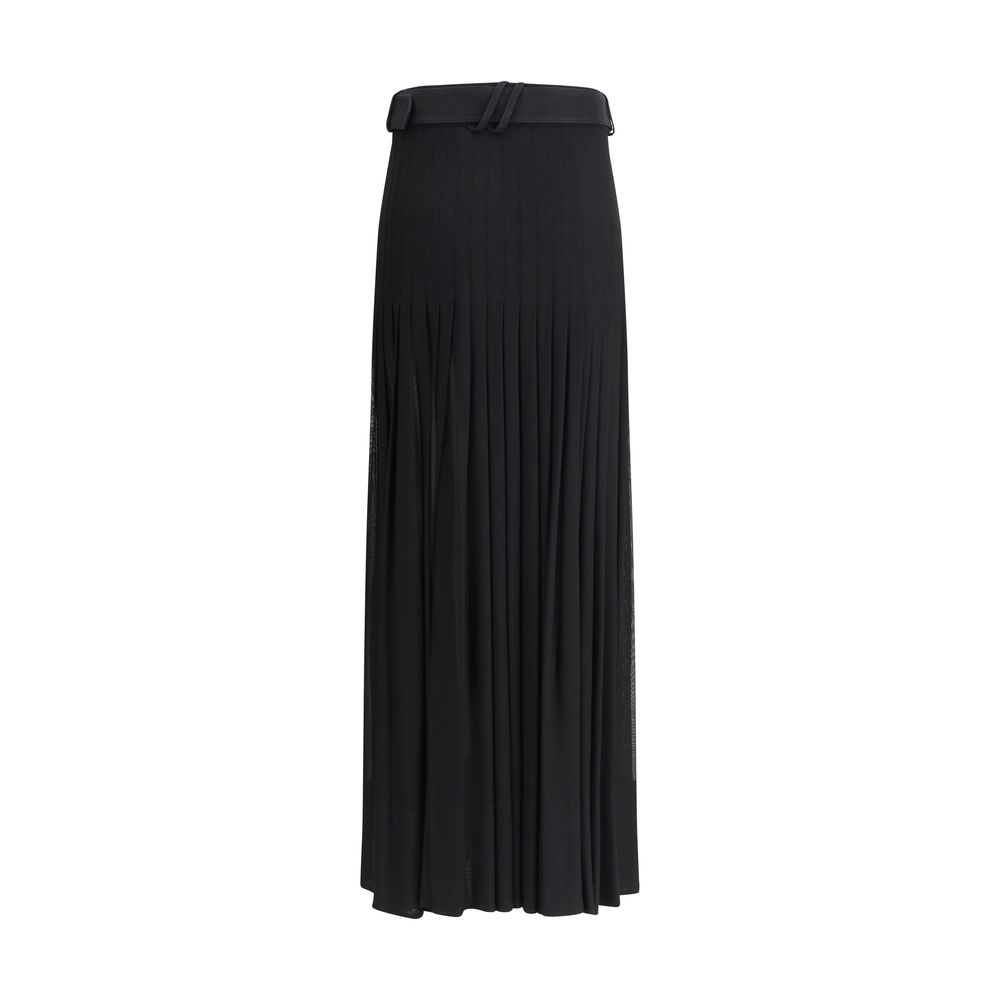 Saia midi plissada Burberry