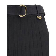 Saia midi plissada Burberry