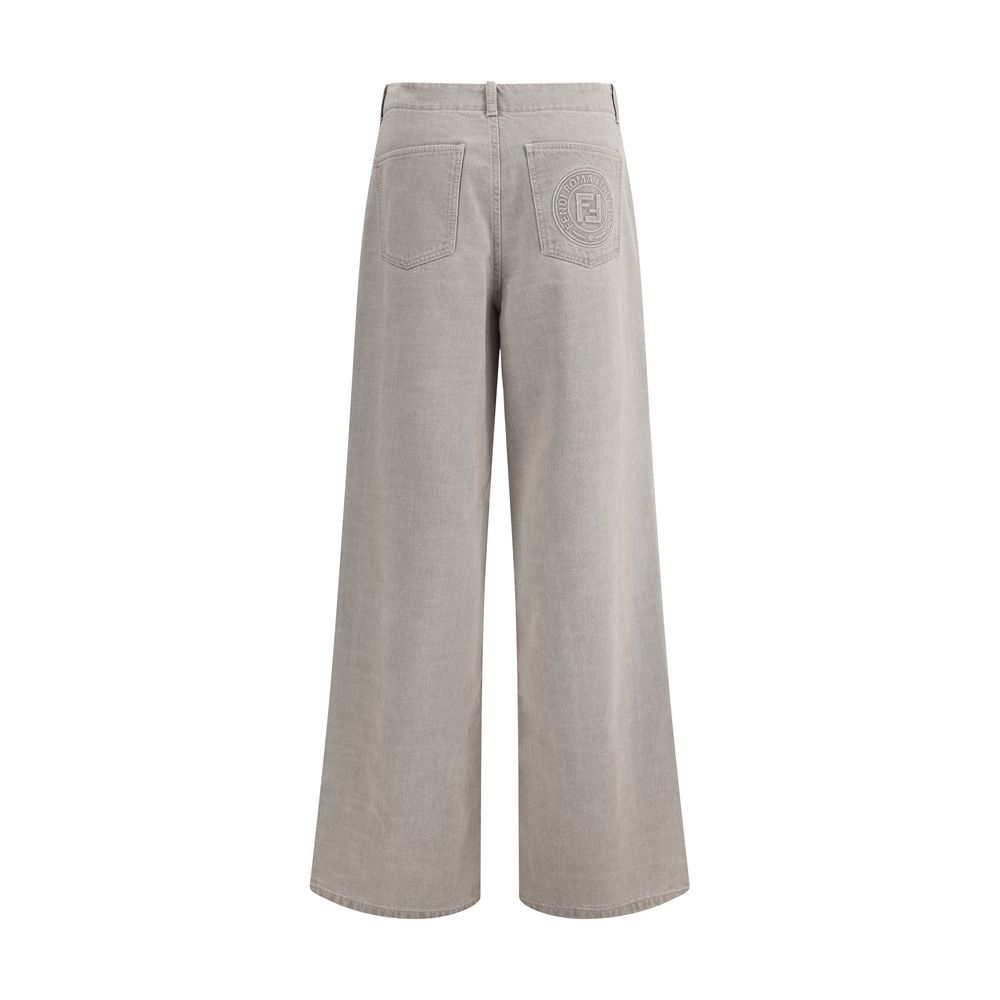 Calça jeans Fendi perna larga