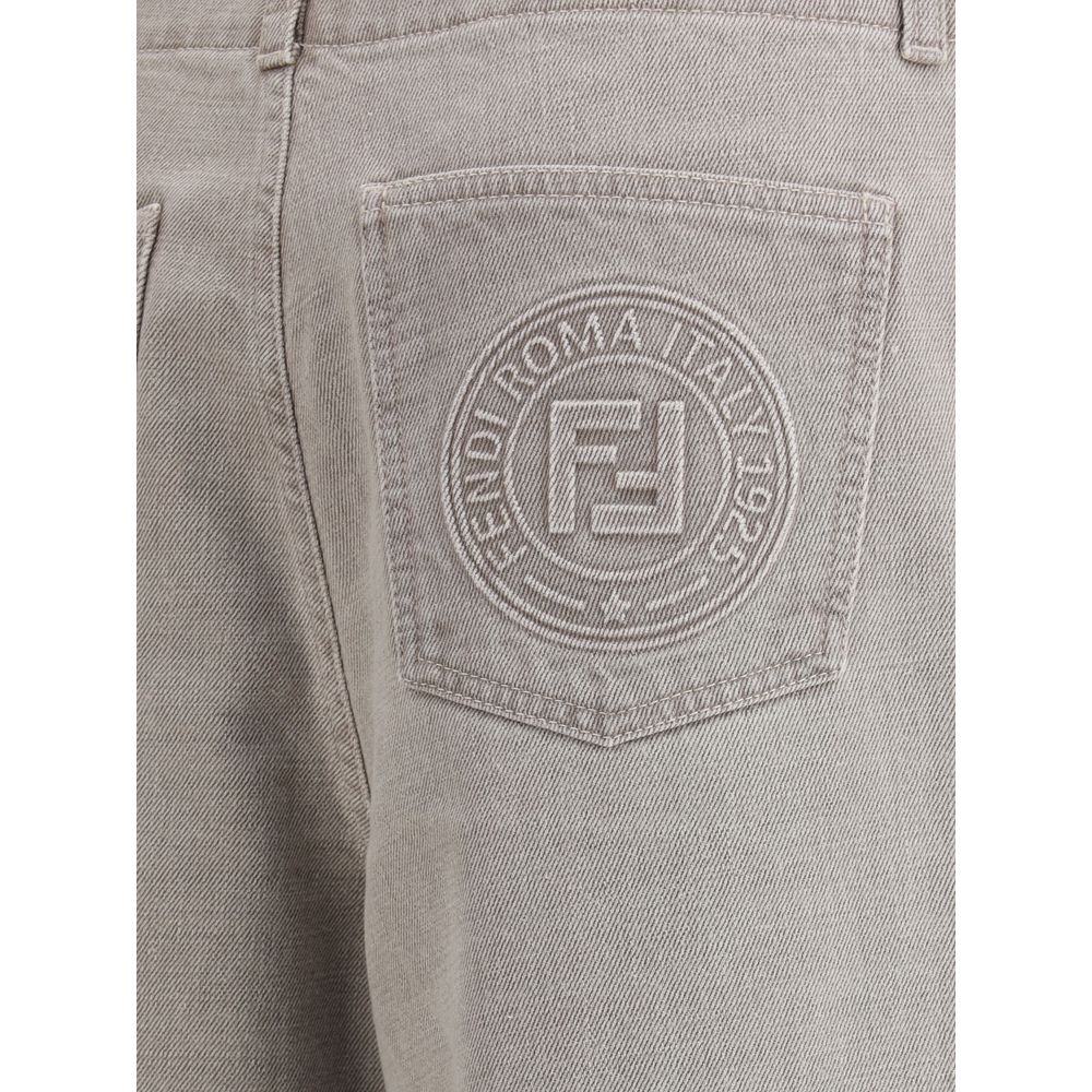 Calça jeans Fendi perna larga