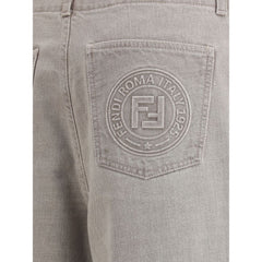 Calça jeans Fendi perna larga
