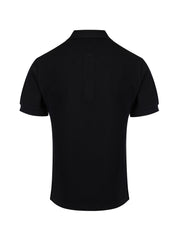 Camisa polo preta de algodão com gola Burberry
