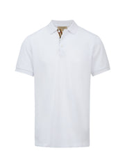 Camisa polo de algodão branca Burberry com gola