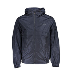 Jaqueta esportiva com capuz Tommy Hilfiger Chic Blue com detalhes contrastantes