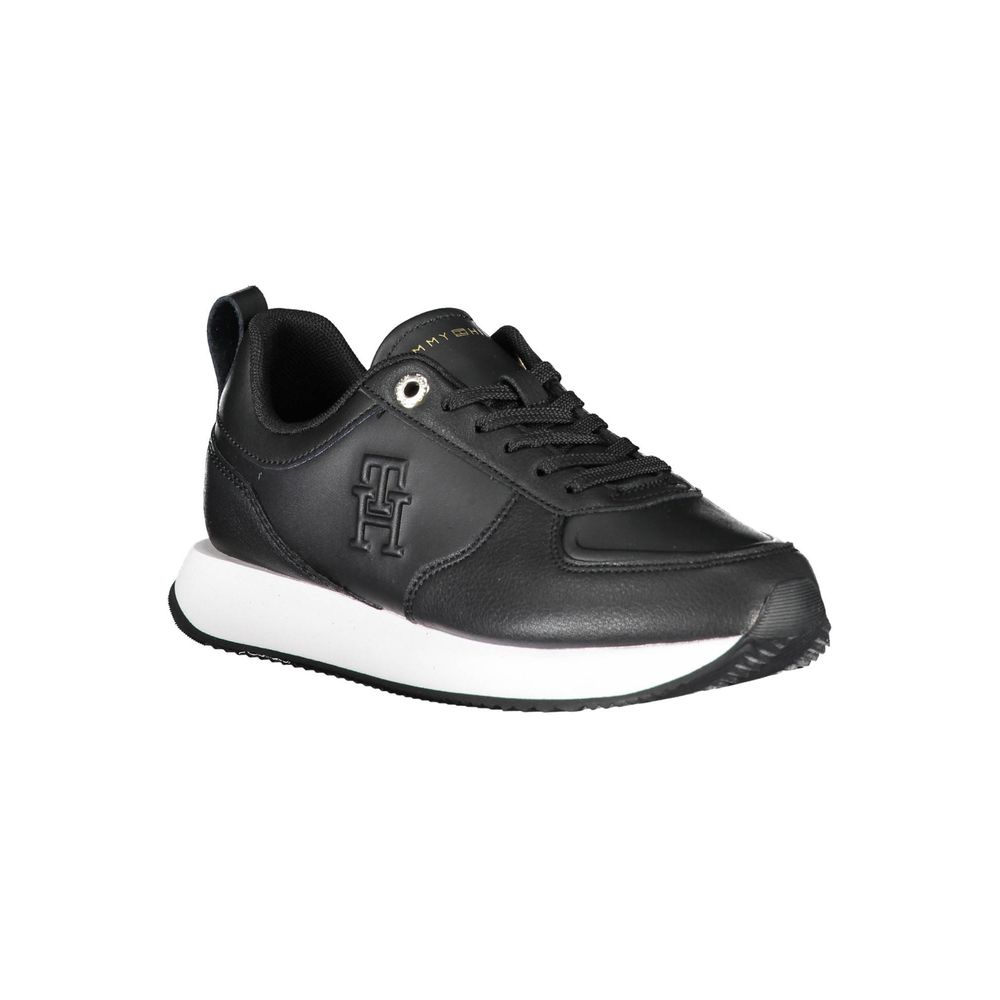 Tênis Tommy Hilfiger Preto de Couro Feminino
