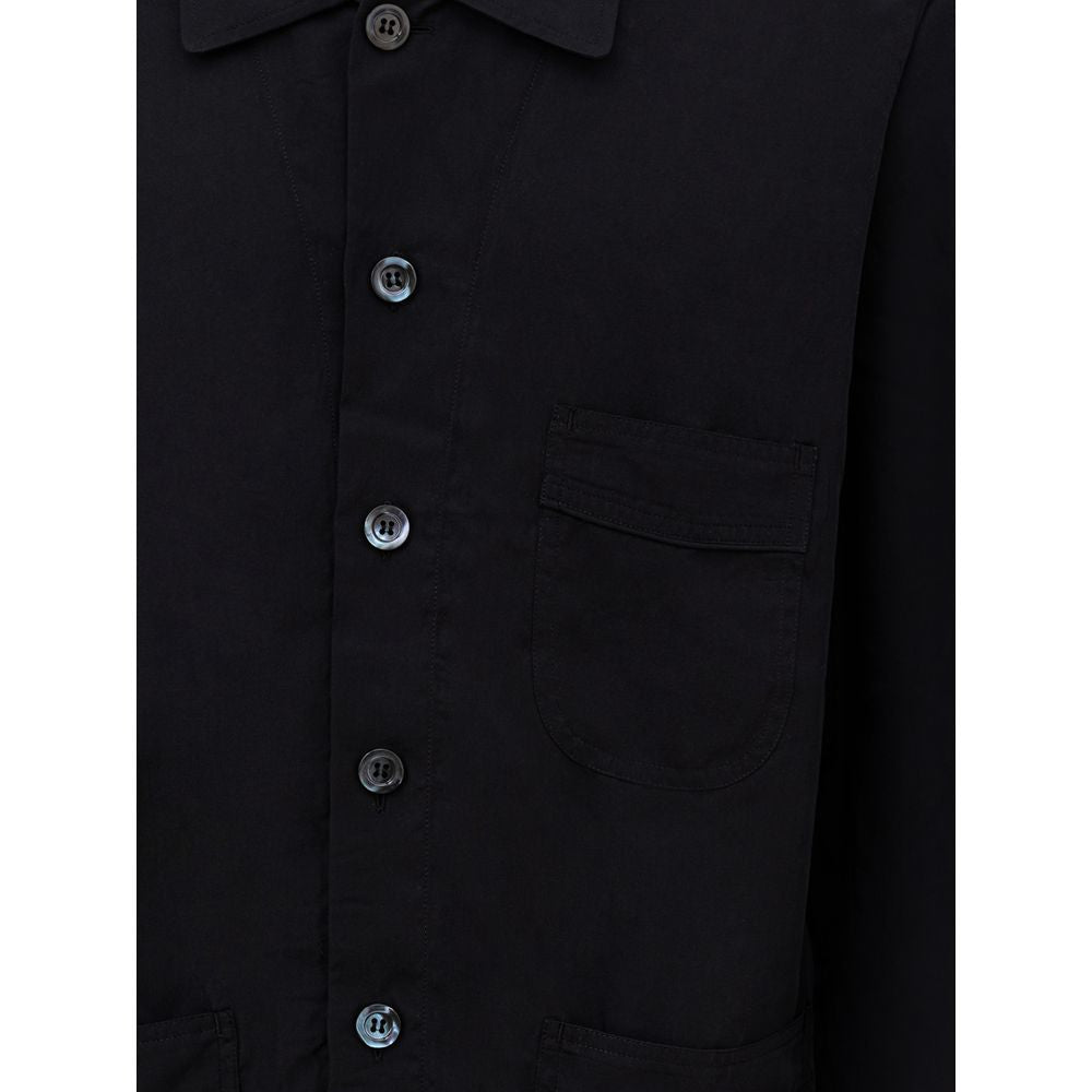 Camisa preta de liocel Tom Ford