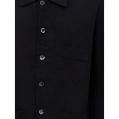 Camisa preta de liocel Tom Ford