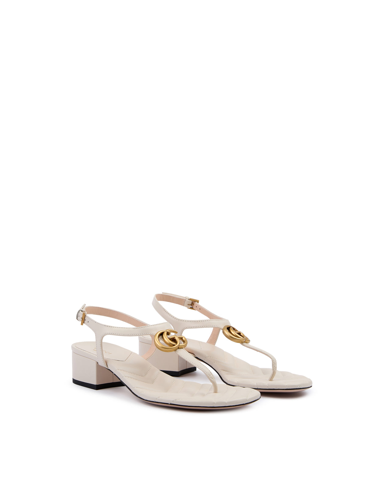 Sandálias de couro Charlotte Gucci Mystic White Nappa