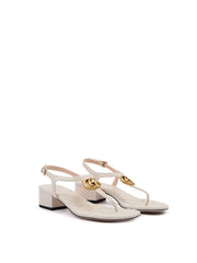 Sandálias de couro Charlotte Gucci Mystic White Nappa
