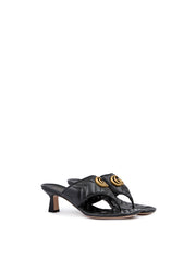 Sandálias Gucci Mystic em Couro Charlotte Preto Nappa