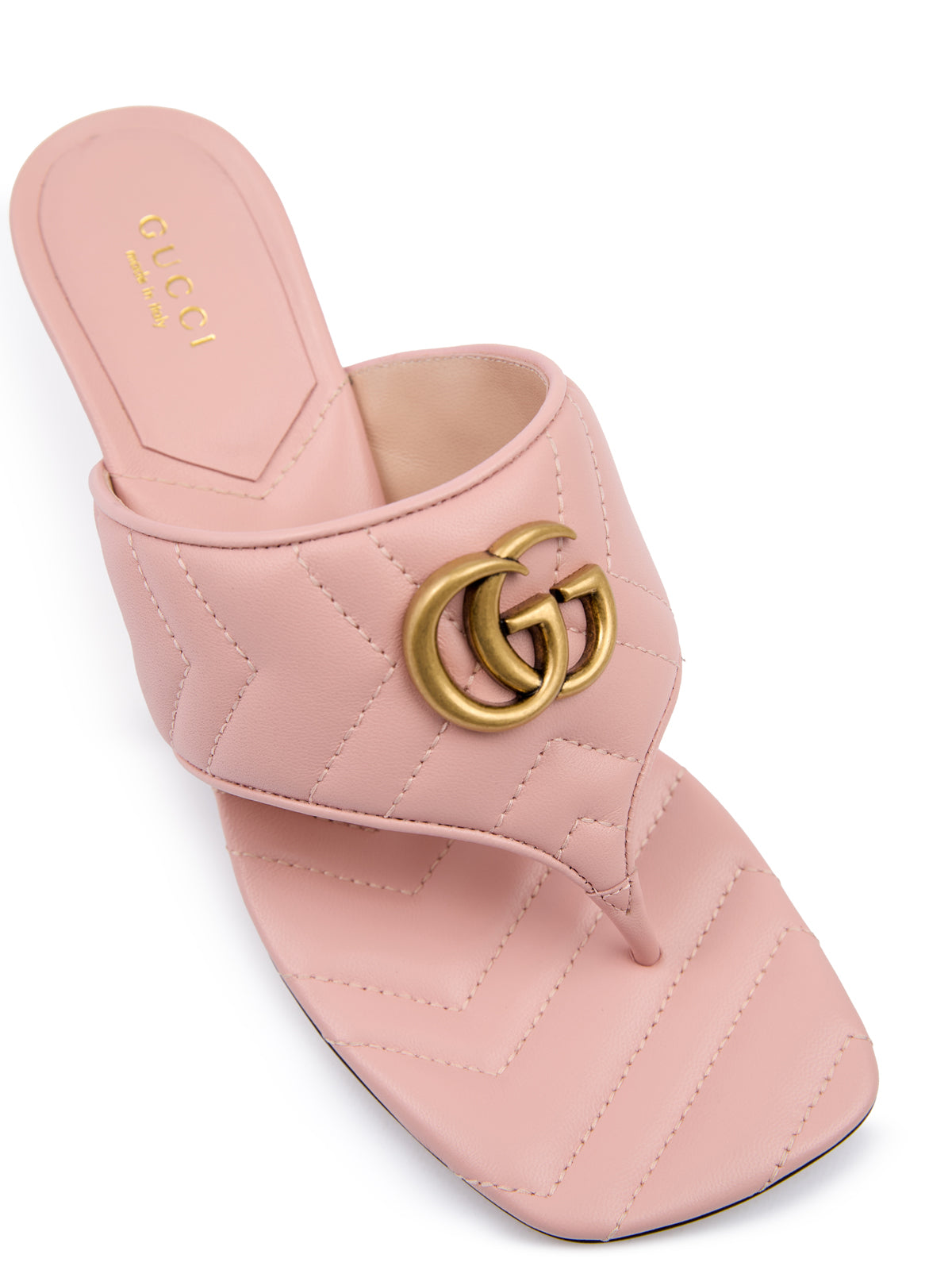 Sandálias de couro Charlotte Gucci Mystic Pink Nappa