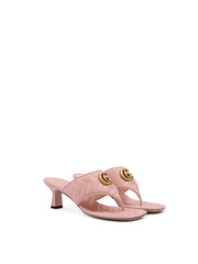 Sandálias de couro Charlotte Gucci Mystic Pink Nappa