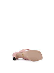 Sandálias de couro Charlotte Gucci Mystic Pink Nappa