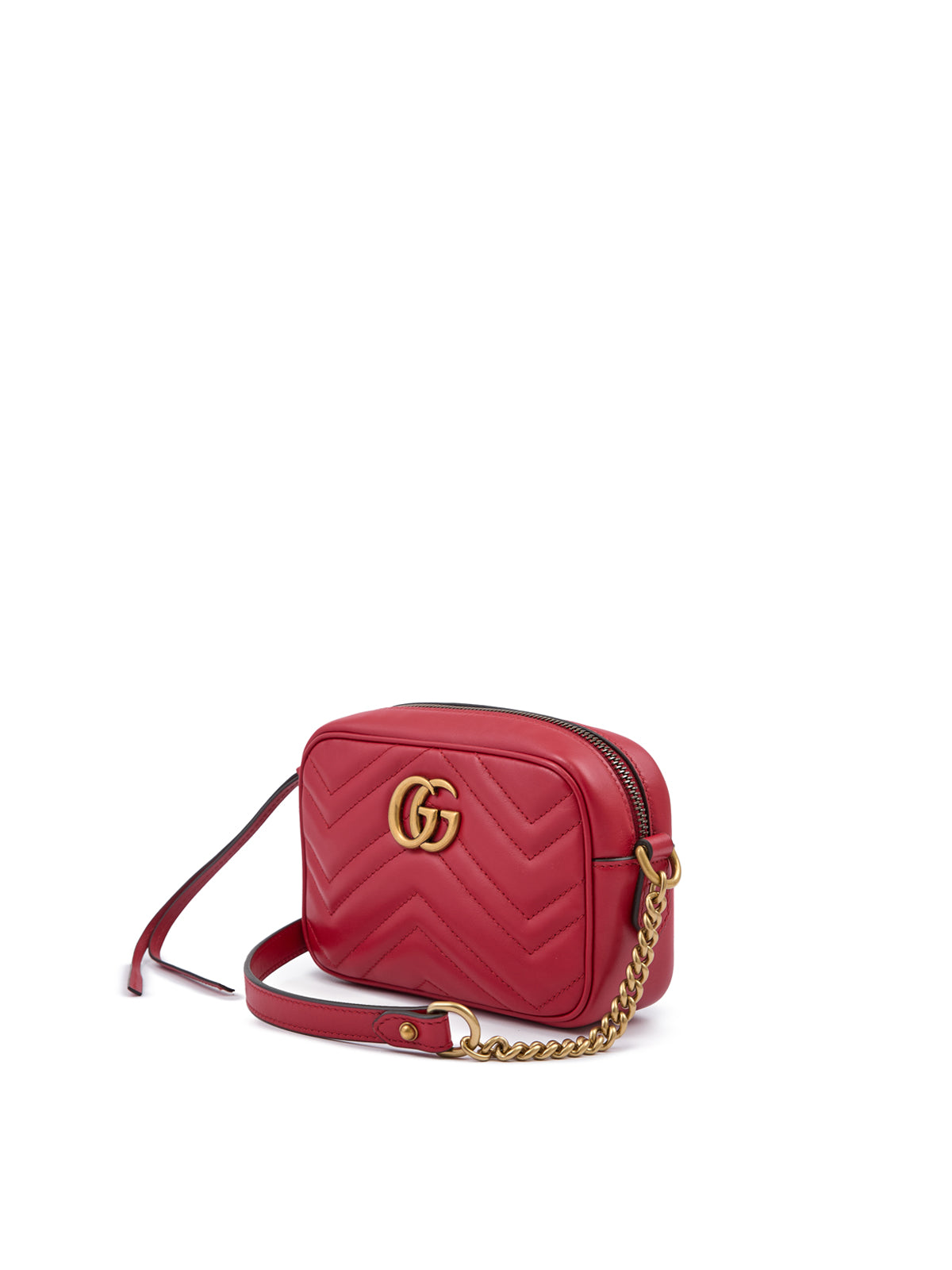 Bolsa para câmera GG Marmont de couro vermelho da Gucci