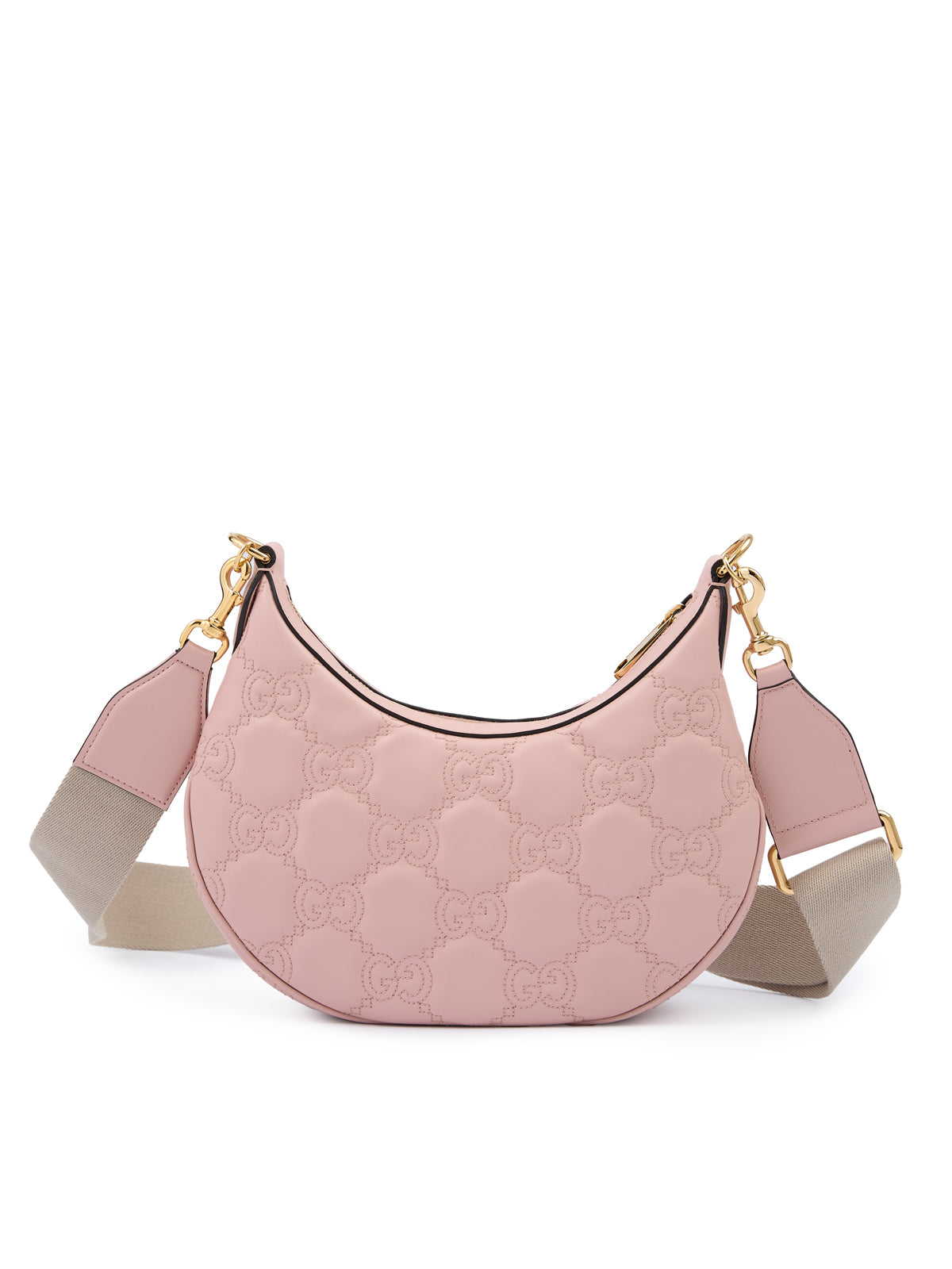Bolsa de ombro de couro rosa claro da Gucci